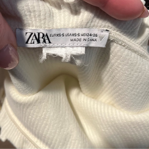 Zara Xs cream one piece bodysuit ribbed - Picture 3 of 3